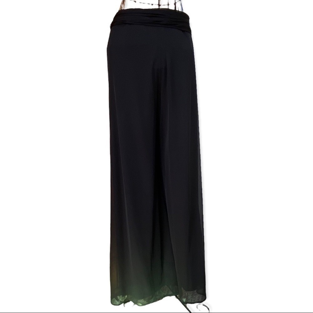 Vintage 90's/Y2K Lined Tie Waist Palazzo Pants Black Size Small